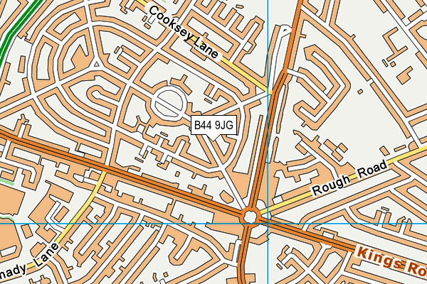 B44 9JG map - OS VectorMap District (Ordnance Survey)