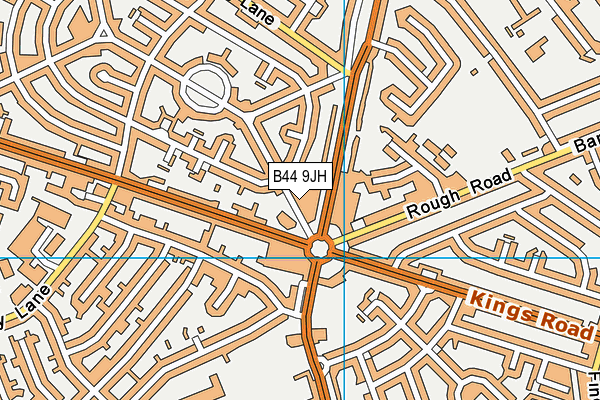 B44 9JH map - OS VectorMap District (Ordnance Survey)