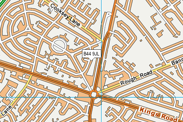 B44 9JL map - OS VectorMap District (Ordnance Survey)