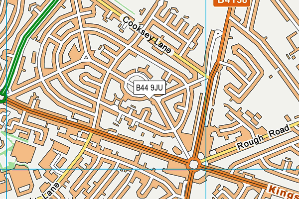 B44 9JU map - OS VectorMap District (Ordnance Survey)