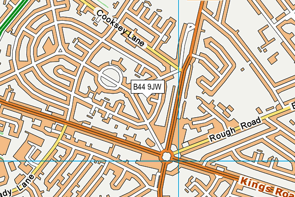 B44 9JW map - OS VectorMap District (Ordnance Survey)