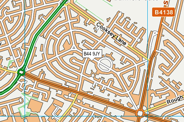 B44 9JY map - OS VectorMap District (Ordnance Survey)