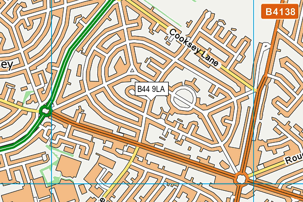 B44 9LA map - OS VectorMap District (Ordnance Survey)