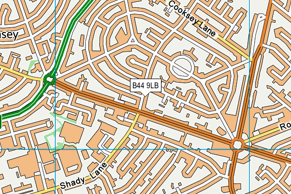 B44 9LB map - OS VectorMap District (Ordnance Survey)