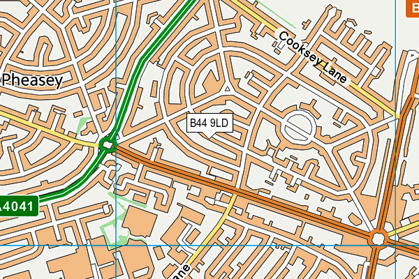 B44 9LD map - OS VectorMap District (Ordnance Survey)