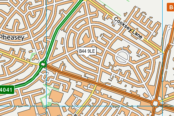 B44 9LE map - OS VectorMap District (Ordnance Survey)