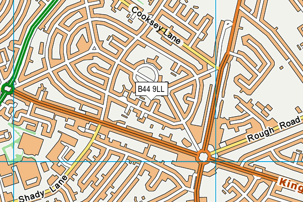 B44 9LL map - OS VectorMap District (Ordnance Survey)