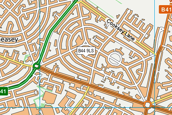 B44 9LS map - OS VectorMap District (Ordnance Survey)