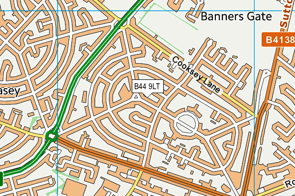 B44 9LT map - OS VectorMap District (Ordnance Survey)