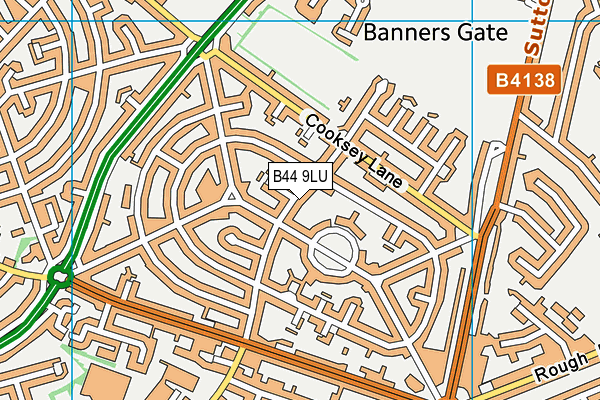 B44 9LU map - OS VectorMap District (Ordnance Survey)