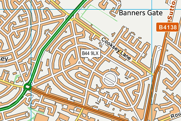 B44 9LX map - OS VectorMap District (Ordnance Survey)