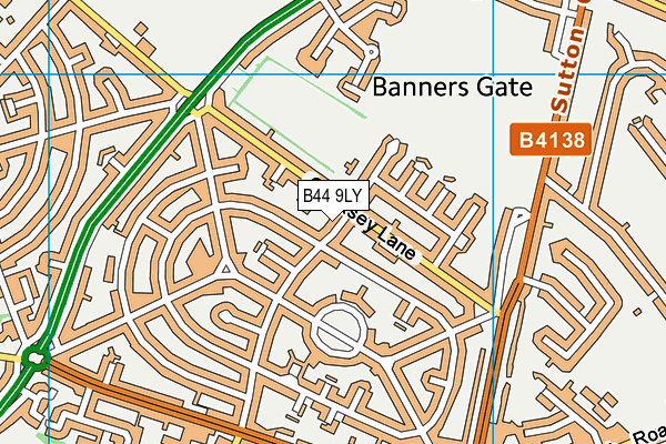 B44 9LY map - OS VectorMap District (Ordnance Survey)