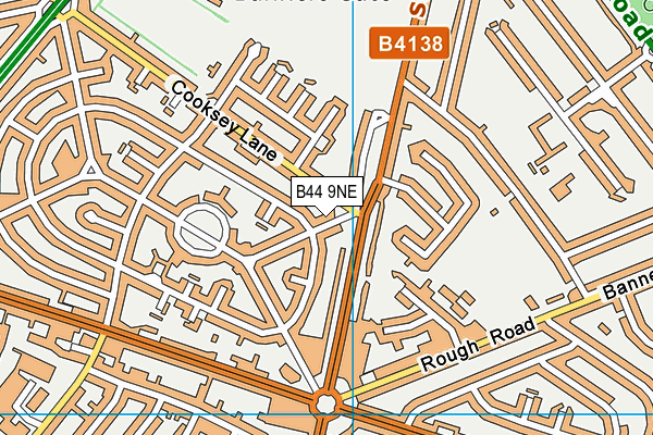 B44 9NE map - OS VectorMap District (Ordnance Survey)