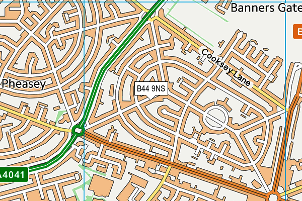 B44 9NS map - OS VectorMap District (Ordnance Survey)