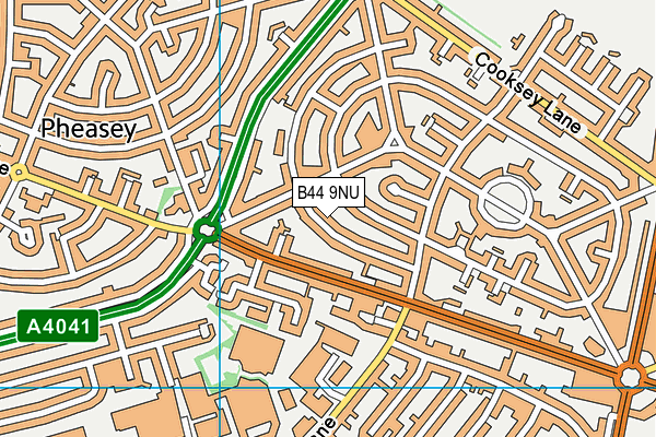 B44 9NU map - OS VectorMap District (Ordnance Survey)