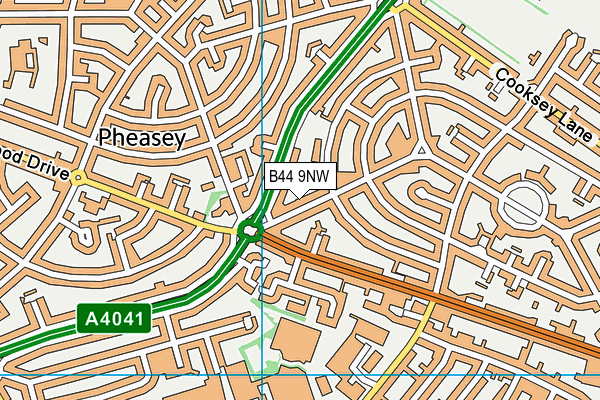 B44 9NW map - OS VectorMap District (Ordnance Survey)