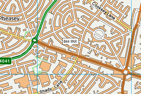 B44 9NX map - OS VectorMap District (Ordnance Survey)