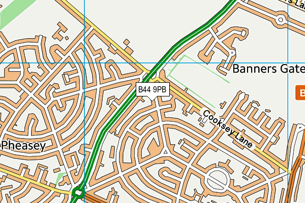 B44 9PB map - OS VectorMap District (Ordnance Survey)