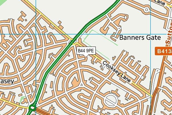B44 9PE map - OS VectorMap District (Ordnance Survey)
