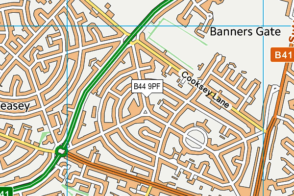 B44 9PF map - OS VectorMap District (Ordnance Survey)