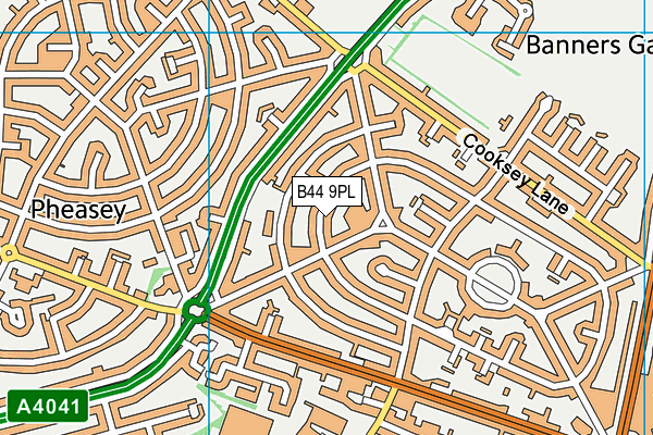 B44 9PL map - OS VectorMap District (Ordnance Survey)