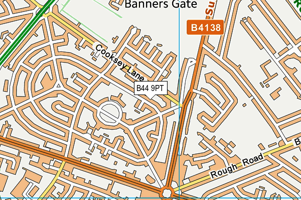 B44 9PT map - OS VectorMap District (Ordnance Survey)