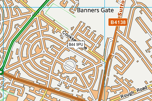 B44 9PU map - OS VectorMap District (Ordnance Survey)