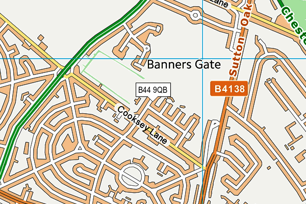 B44 9QB map - OS VectorMap District (Ordnance Survey)