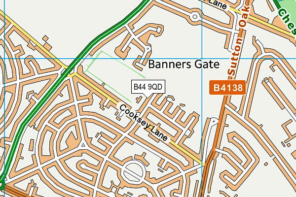 B44 9QD map - OS VectorMap District (Ordnance Survey)