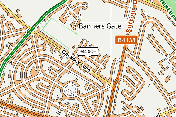 B44 9QE map - OS VectorMap District (Ordnance Survey)