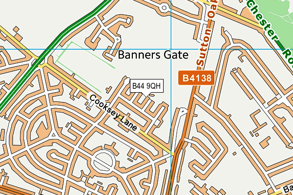 B44 9QH map - OS VectorMap District (Ordnance Survey)