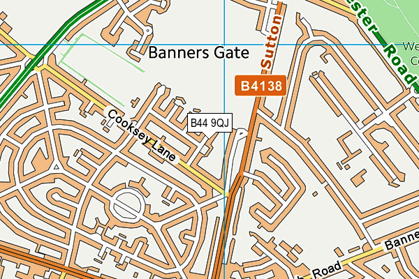 B44 9QJ map - OS VectorMap District (Ordnance Survey)