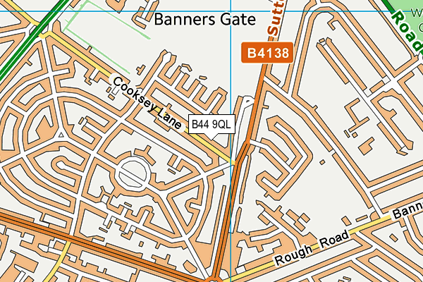 B44 9QL map - OS VectorMap District (Ordnance Survey)