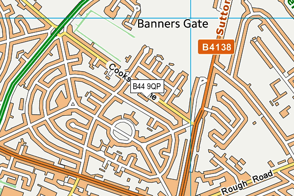 B44 9QP map - OS VectorMap District (Ordnance Survey)