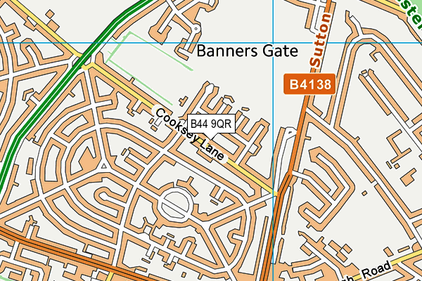 B44 9QR map - OS VectorMap District (Ordnance Survey)