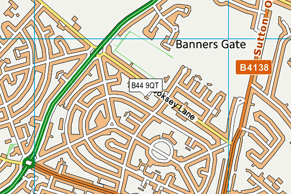 B44 9QT map - OS VectorMap District (Ordnance Survey)