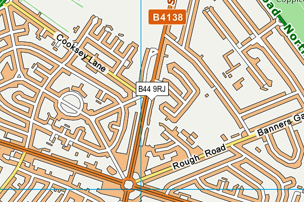 B44 9RJ map - OS VectorMap District (Ordnance Survey)