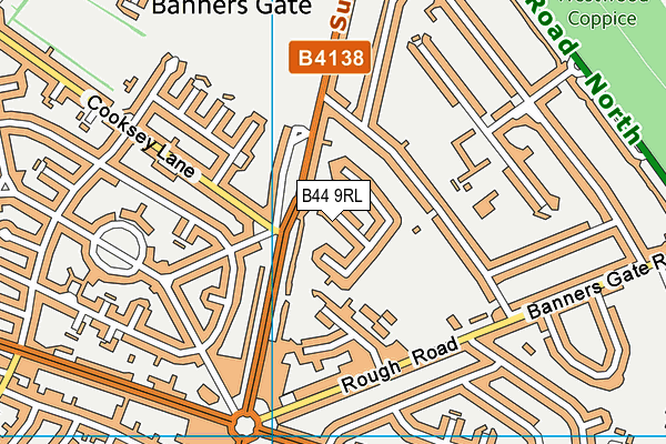 B44 9RL map - OS VectorMap District (Ordnance Survey)