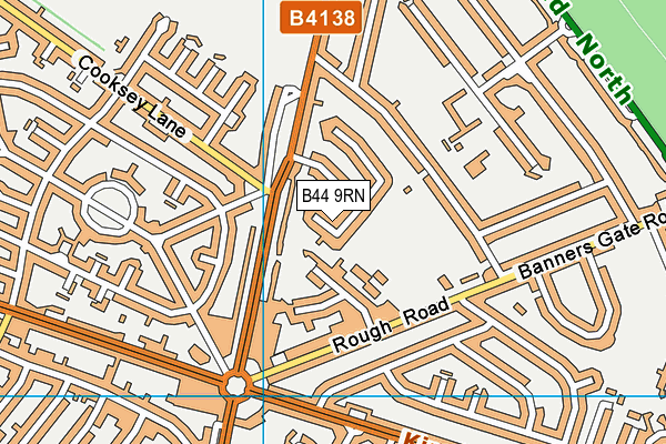 B44 9RN map - OS VectorMap District (Ordnance Survey)