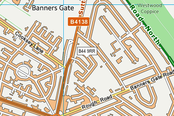 B44 9RR map - OS VectorMap District (Ordnance Survey)