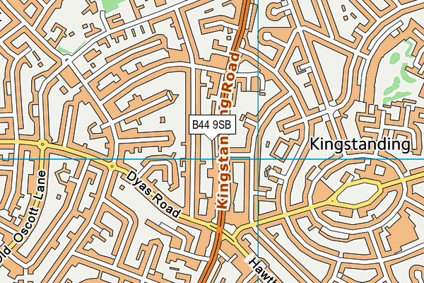 B44 9SB map - OS VectorMap District (Ordnance Survey)