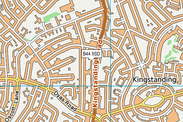 B44 9SD map - OS VectorMap District (Ordnance Survey)