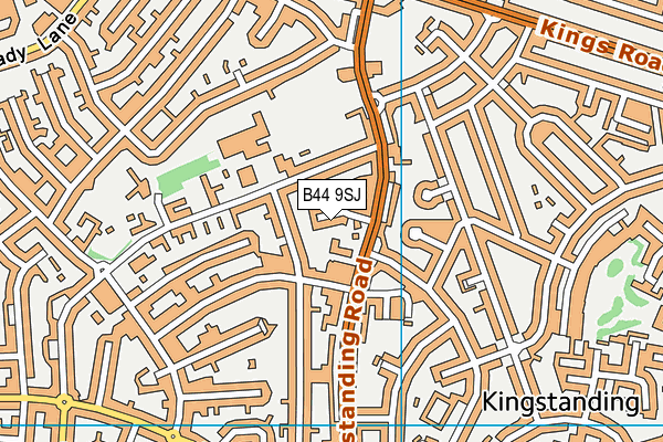 B44 9SJ map - OS VectorMap District (Ordnance Survey)