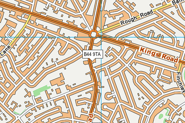 B44 9TA map - OS VectorMap District (Ordnance Survey)
