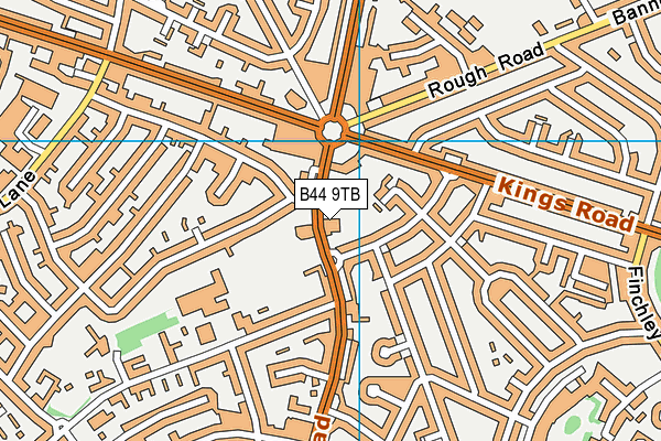 B44 9TB map - OS VectorMap District (Ordnance Survey)