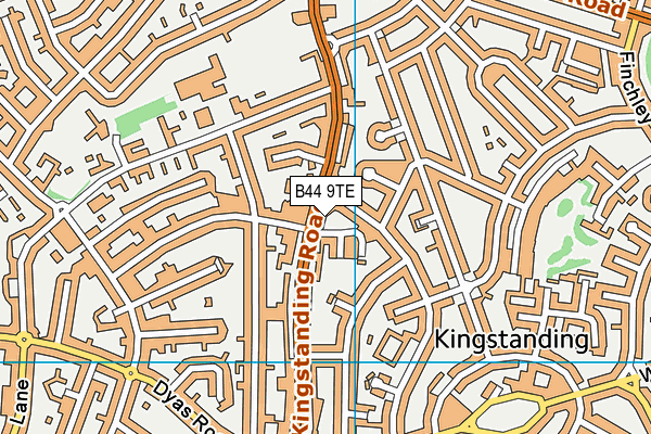 B44 9TE map - OS VectorMap District (Ordnance Survey)