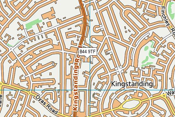 B44 9TF map - OS VectorMap District (Ordnance Survey)