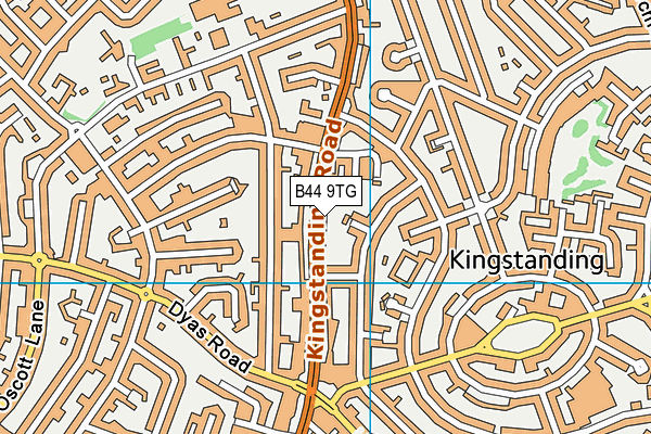 B44 9TG map - OS VectorMap District (Ordnance Survey)