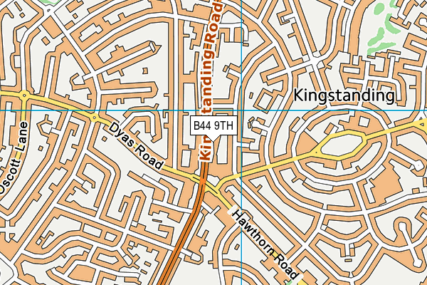 B44 9TH map - OS VectorMap District (Ordnance Survey)