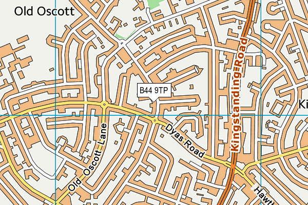 B44 9TP map - OS VectorMap District (Ordnance Survey)